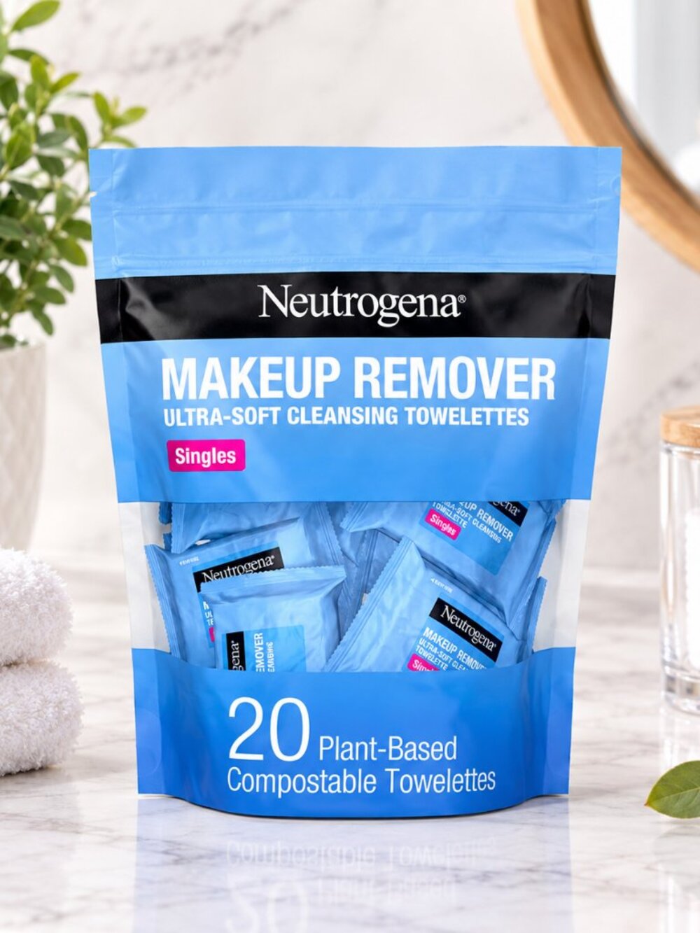 Neutrogena Makeup Remover Towelettes, Daily Single Face Towelettes, 20 Ct